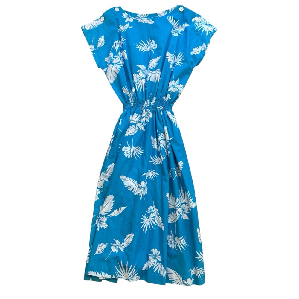 Kole Kole‎ Hawaii Blue Girls Dress Floral size 15/16 Vintage XL